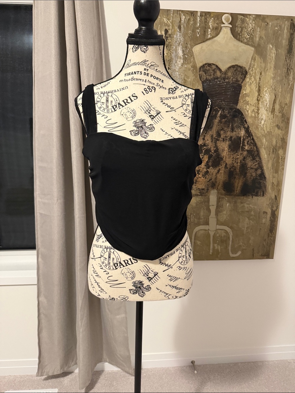 Black Square Neck Corset